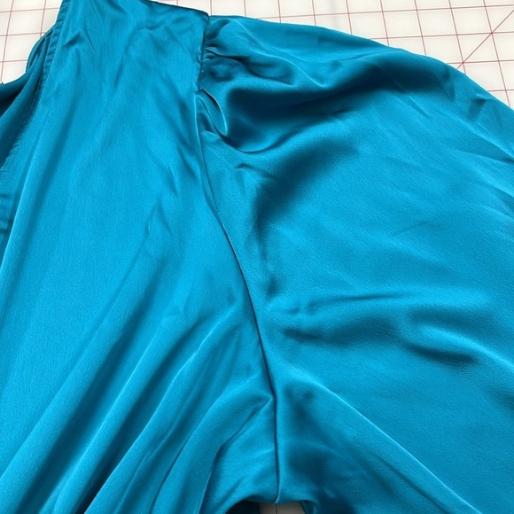 SERGIO HUDSON X TARGET Satin Turquoise Long SLV Surplice Front Bodysuit  SZ 4X - Picture 11 of 16